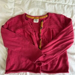 Boden Pink Knit Sweater with Gold Trim